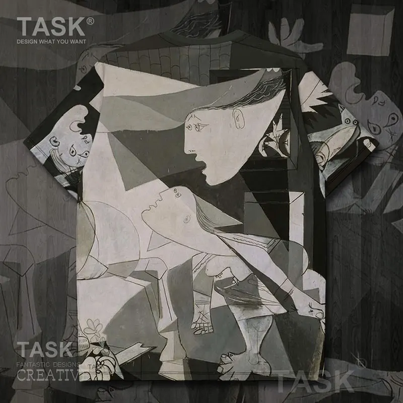 Футболка Guernica Мужская классическая модная тенниска с рисунком масляной живописи