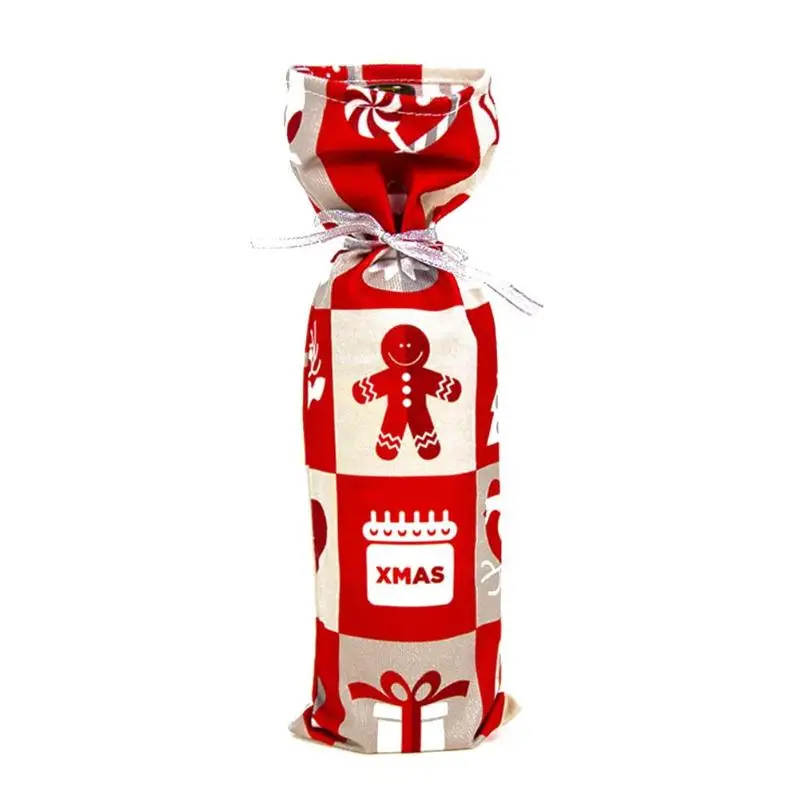 Рождественская бутылка вина ткань покрытие полиэстер хлопок бархат несколько