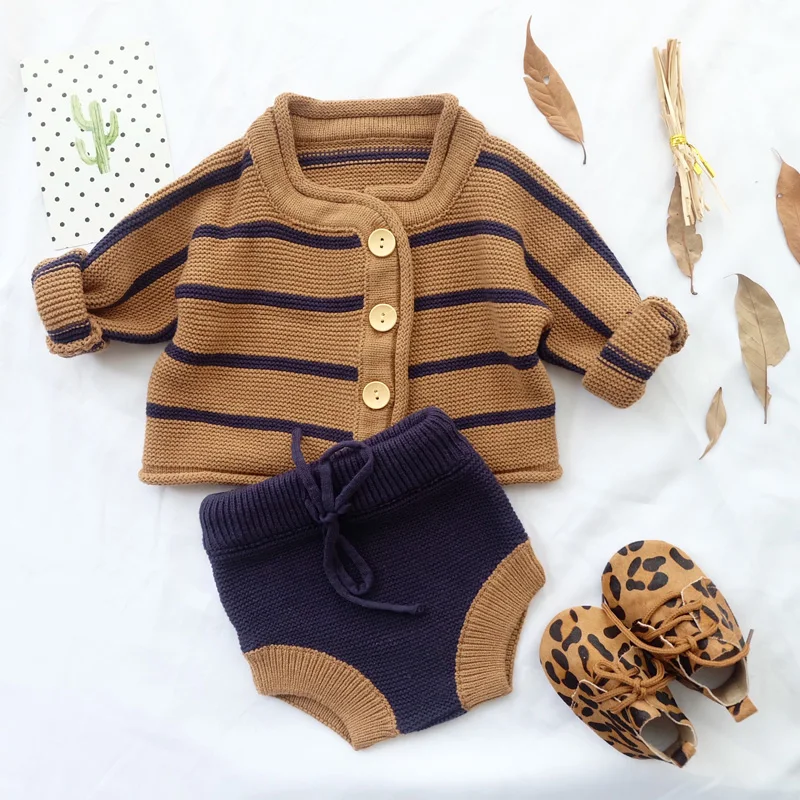 Lovely Baby Boys Winter Clothes Sets Toddler Girls Knit Sweater Bloomers Korean Outfit | Детская одежда и обувь