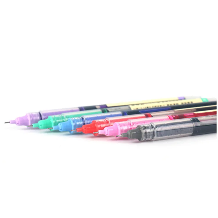 Mixed color 7pcs Hethrone быстрое высыхание 0,5 мм иглы прямой жидкий гель свободное письмо пилот высокого класса канцелярские очень тонкие Чернила Ролик Шариковая ручка - Цвет: Mixed color 7pcs