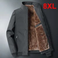plus size 7xl 8xl jackets men winter thick jackets fleece coat fashion casual solid color coats outerwear big size 8xl male tops