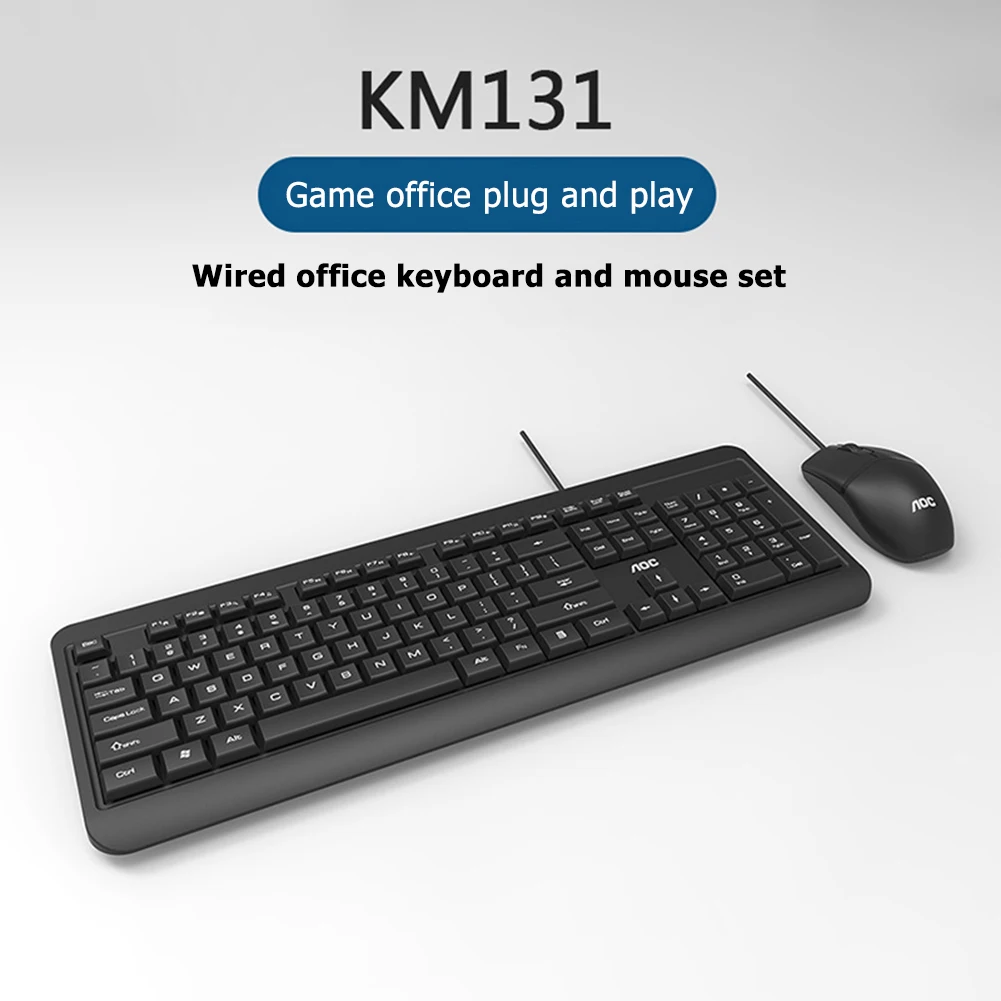 

Laptop Computer Ergonomic Mice Silent KM131/151 USB Wired 104 Keys Keyboard 3 Buttons 1000 DPI Mouse Computer PC Combo