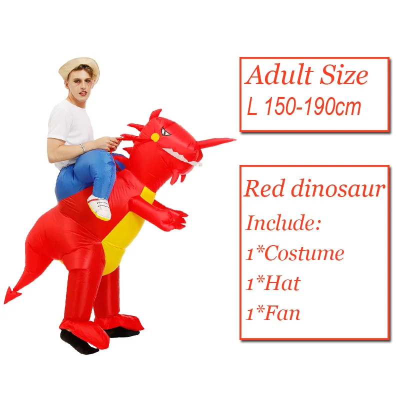 Red dinosaur 1004 Детский Надувной Костюм с динозавром, вечерние костюмы с единорогом-инопланетянами, костюм «Единорог», маскарадный костюм на Хэллоуин для взрослых - Цвет: Red dinosaur 1004
