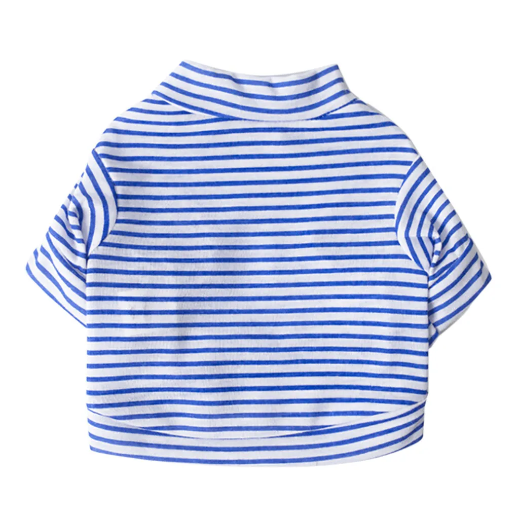 Модный костюм в полоску для домашних животных кошек маленьких собак футболка