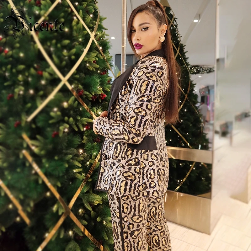 Лидер продаж 2020 модные комплекты из двух предметов с блестками и отложным