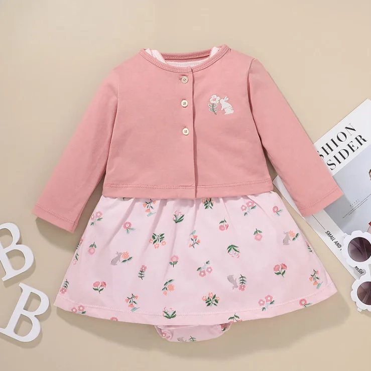 Комплект из 2 предметов Одежда для новорожденных и маленьких девочек боди платье