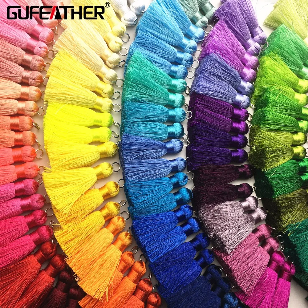 

GUFEATHER L86/4CM/silk tassels/earrings accessories/Hand made jewelry/jewelry findings/diy materials/ 2pcs/lot