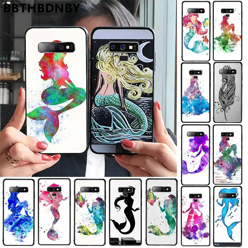 Искусство русалки акварельные фото на заказ мягкие чехлы для samsung S9 plus S6 edge S7 S8 S10