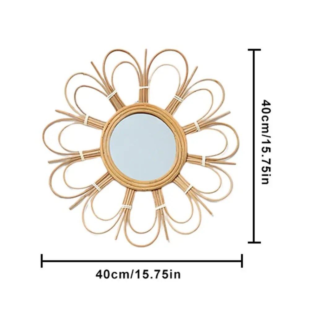 Туалетное зеркало художественное украшение из ротанга ретро круглое для макияжа