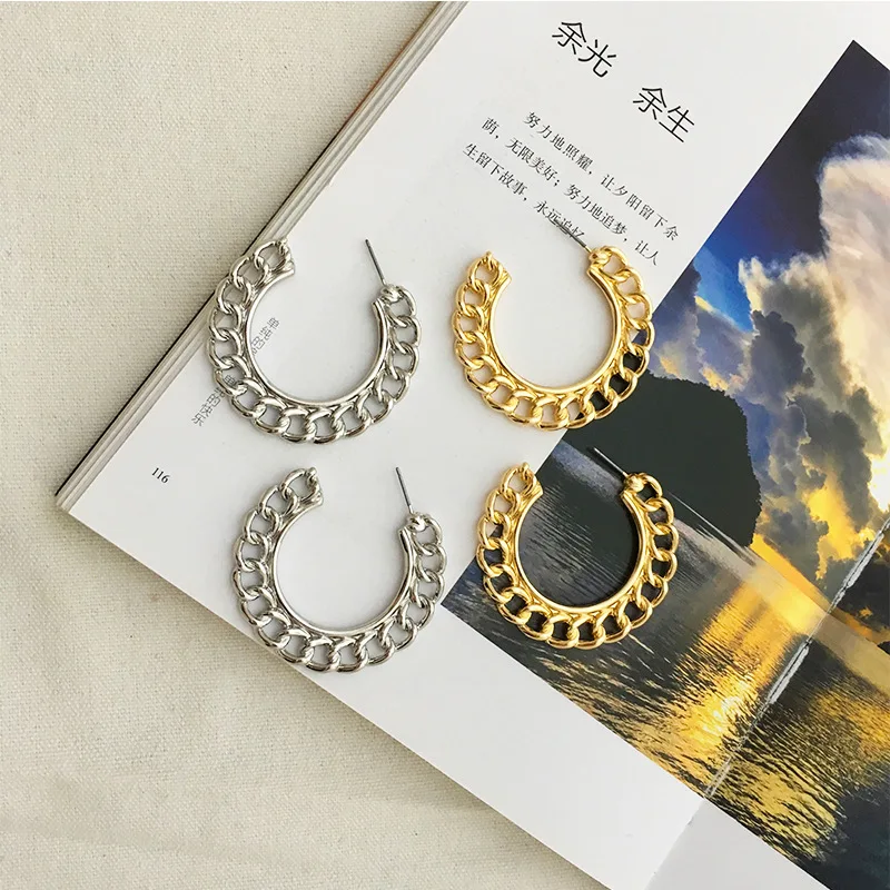 Ruanme C образные женские модные серьги геометрические из сплава аксессуары