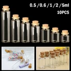 10 шт., маленькие стеклянные флаконы с пробкой, 13x24 мм, 16x35 мм