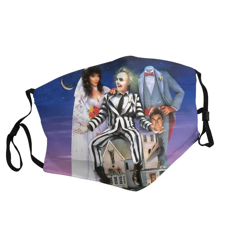 

Beetlejuice Movie Tim Burton Mask Dustproof Adjustable Halloween Film Face Mask Protection Cover Unisex Respirator Mouth Muffle