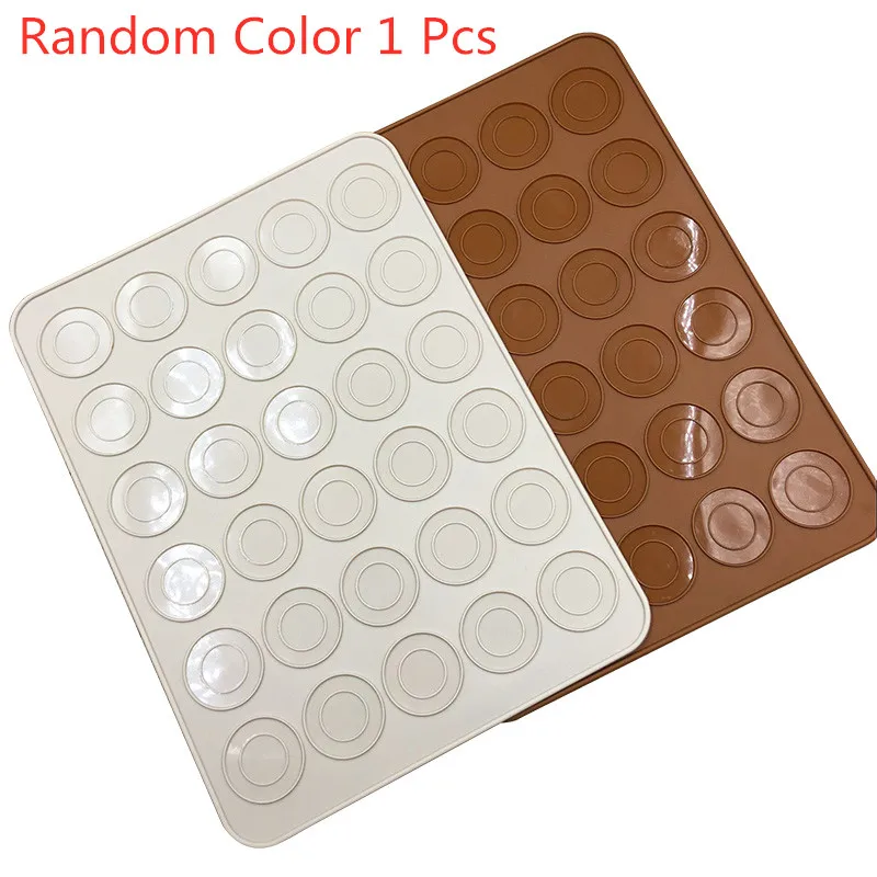 Random Color 1 Pcs 1 шт. домашняя кухня испечь Силиконовые Макарон Кондитерская печь выпечки листовая форма коврик выпечка торта DIY коврик кухонные аксессуары - Цвет: Random Color 1 Pcs