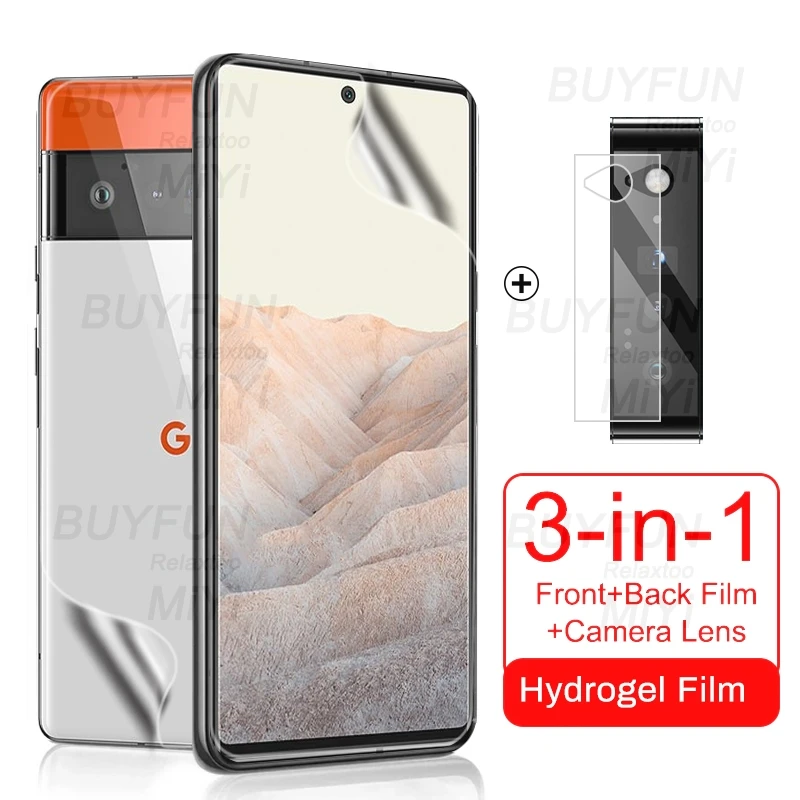 

Гидрогелевая пленка 3 в 1 для Google Pixel6 Pro, стекло для объектива камеры на Googe Pixel 6 Pro 6Pro, 5G 2021, 6,71 дюйма, защита экрана, не стекло