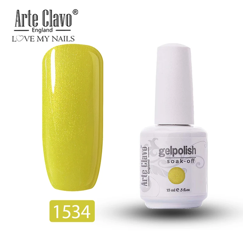 1534 Arte Clavo 15ml New Color Gel Nail Polish UV Glitter Nail Gellak Matt Top Base Soak Off Nail Art Design Lacquer Nail Gel Varnish - Цвет: 1534