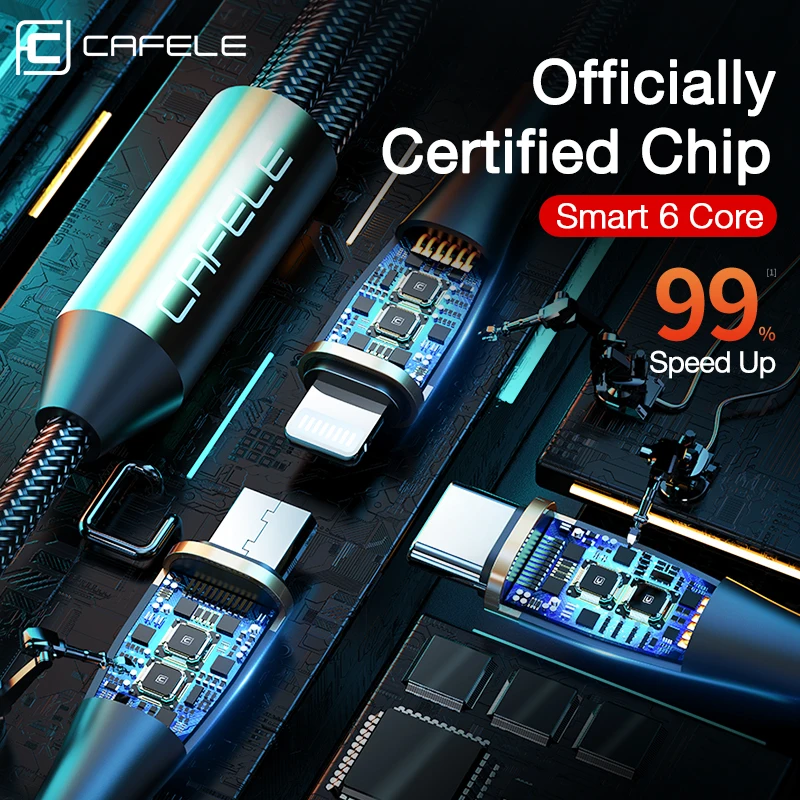 Cafele 3 в 1 USB кабель PD для iPhone 11 12 Pro Max Type-c зарядный Xiaomi Huawei Samsung микро | Мобильные