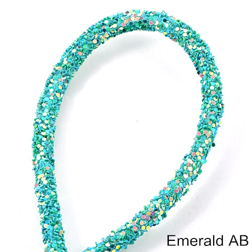 Emerald AB 1 ярд 6 мм смолы сверкающие стразы веревка красочная трубка шнур веревка стразы отделка для DIY вечерние украшения свадьбы B1277 - Цвет: Emerald AB