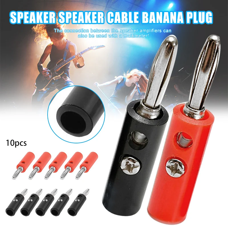 10 шт. Новинка 4 мм разъем типа банан штекер черного и красного цвета DQ