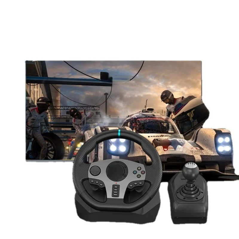 

V9900 Degree Racing Game Aiming Wheel PS4 Game Console Car Simulator PC Computer Simulation Driving