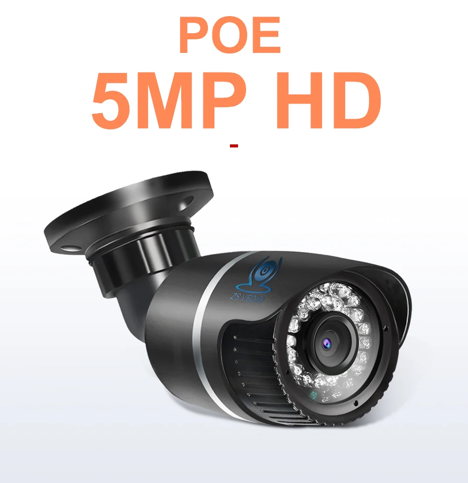 ZSVEDIO камера наблюдения s ip-камера Onvif 5MP IP66 снаружи 5 мега пикселей пуля домашний Ночной монитор для зрения H.265 камера CCTV