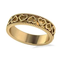 hot sale simple golden round ball hollow out heart love shaped finger ring for men male party jewelry size 6 10