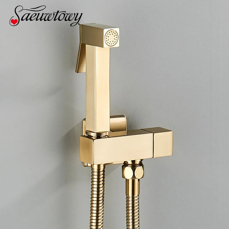 Матовый Золотой смеситель для биде душа из нержавеющей стали мусульманский Higienica