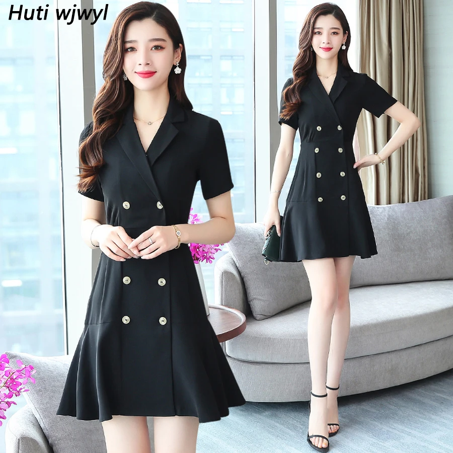 Женское винтажное шифоновое платье элегантное черное однотонное пляжное