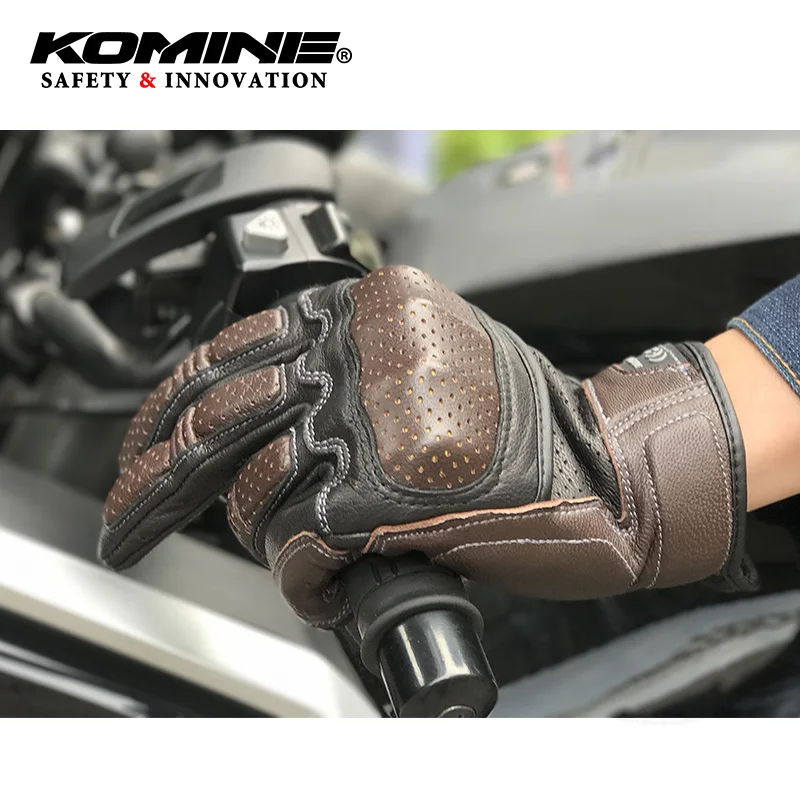 Кожаные Мотоциклетные Перчатки KOMINE с сенсорным экраном черные|Перчатки| |