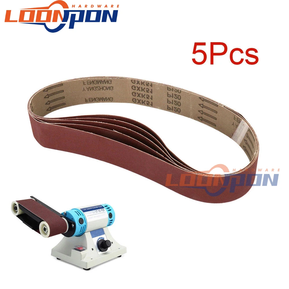 

Sanding Belt 50mmX905mm Grinding Polishing Aluminum Oxide Sander Belt for Woodworking 120# 5Pcs