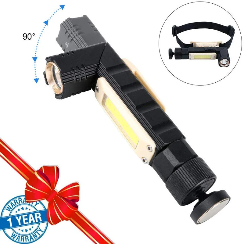 USB Рабочий светильник COB вспышка 1000ЛМ ультра яркая Рабочая лампа 5 режимов