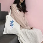Холщовая Сумка для покупок для женщин, тканевая Сумочка на плечо, Женская эко-сумка, многоразовая тоут для продуктов, мешок для студентов и книг