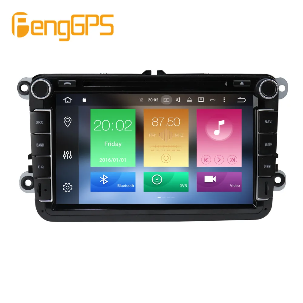 Автомобильный DVD плеер 2DIN 8 дюймов Android 9 GPS навигация для Volkswagen/golf/passat/tiguan/Skoda/Seat/Amarok