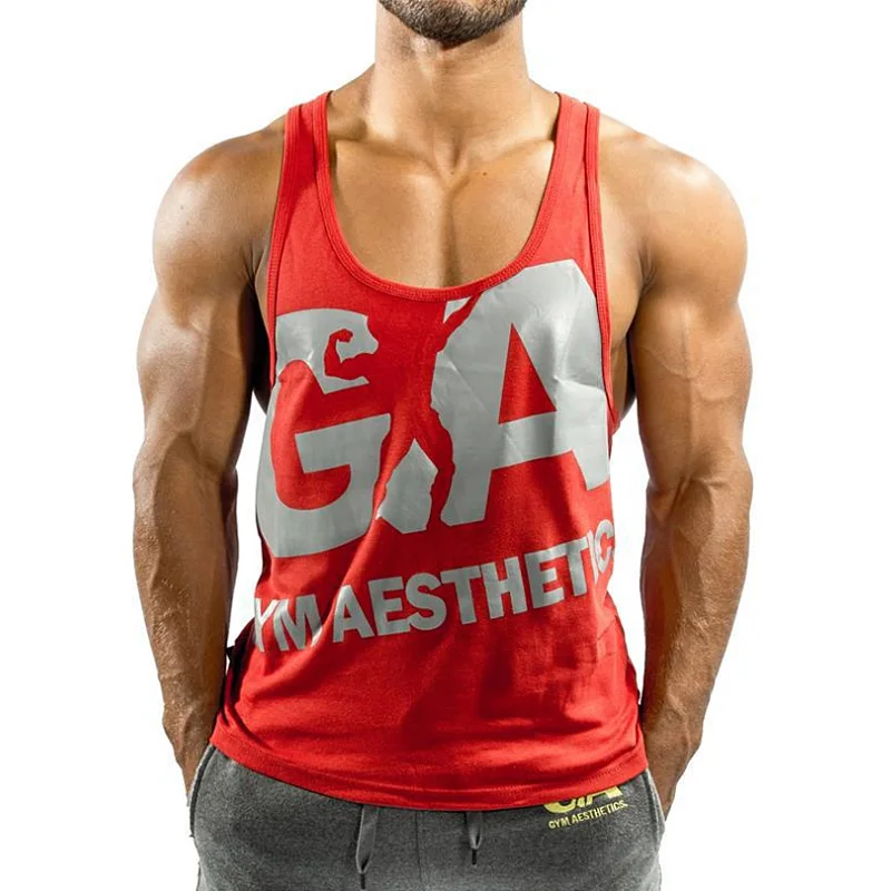 

2020New Men's Fitness Vest Sports sleeveless shirtTraining Bodybuilding Cotton Waistcoat Summer Casual Sports Running tank tops