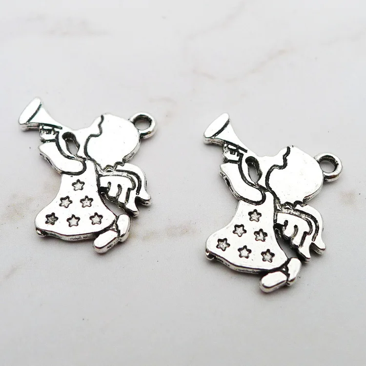 

10 шт./лот 18*20 мм античный серебряный цвет с гудком, аксессуары для девочек, Подвески для изготовления ювелирных изделий, стильные модные аксе...