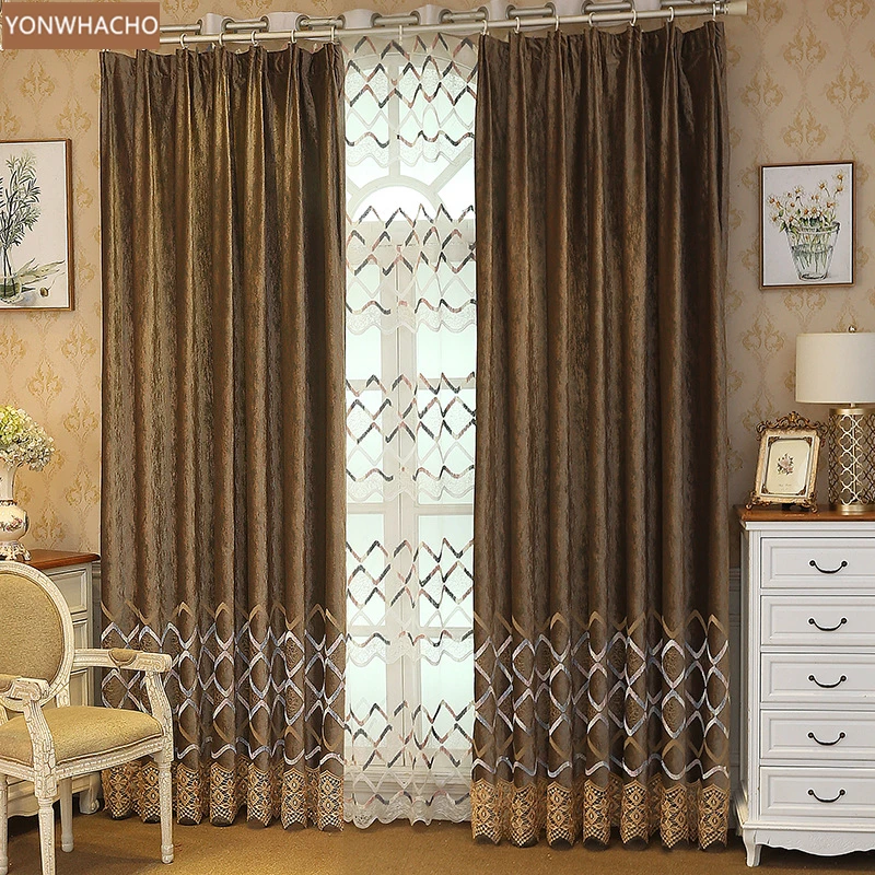 Занавески на заказ в скандинавском стиле высококачественные роскошные кофейные