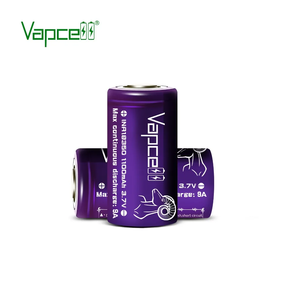 Vapcell 18350 литиевая батарея 1100mah 9a mooch тест 3,7 V для фонарика/электрических инструментов