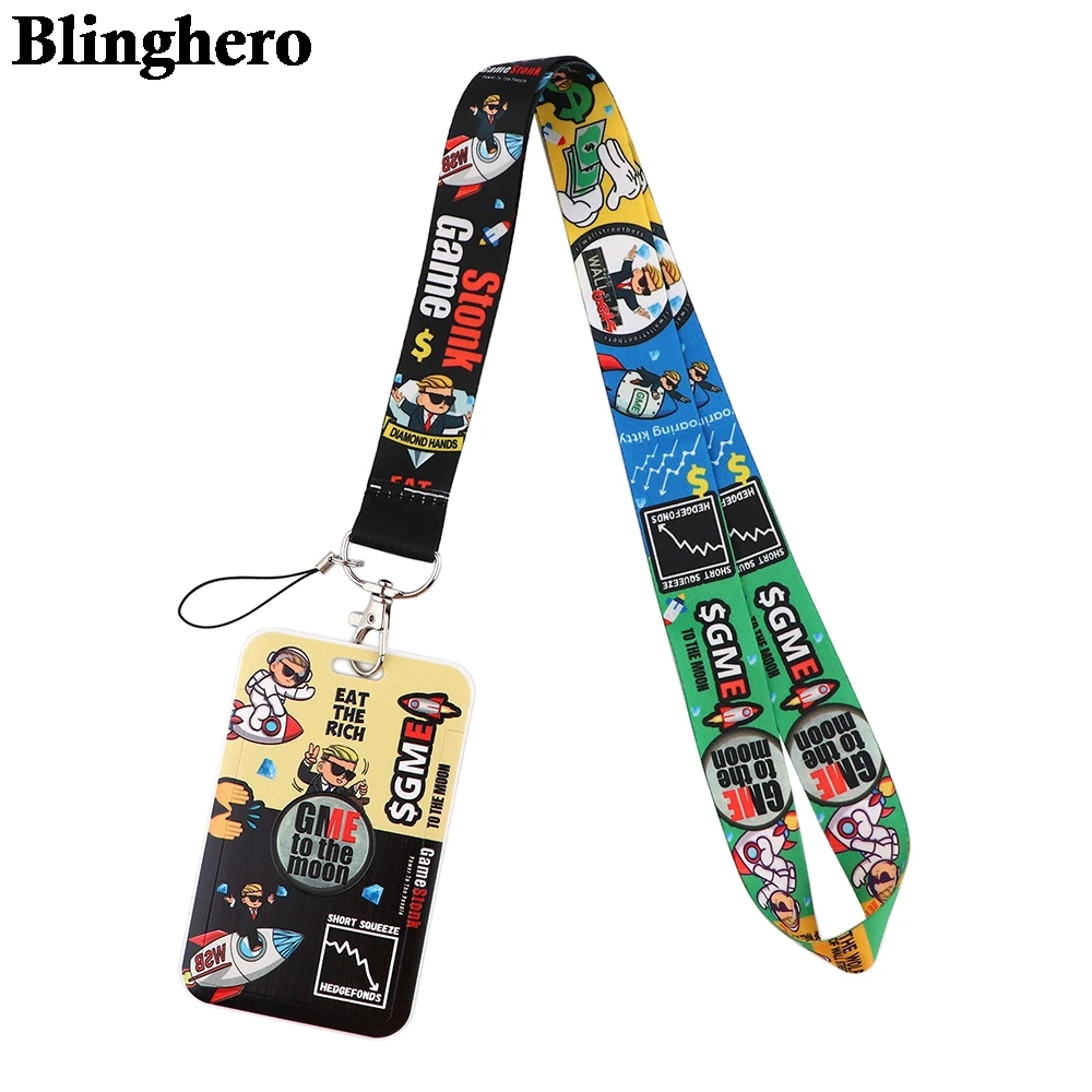 

CB451 Funny Game EAT THE RICH Cartoon Neck Strap Lanyard Cell Phone Charm Key Chain Camera ID Badge Holder Keychains