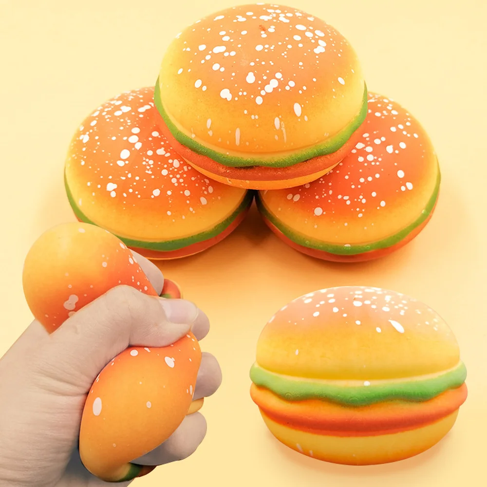 

1PC Creative Decompression Burger Vent Ball Food Bread Slow Rebound Decompression Pinch Tofu Ball Food Bread RebounPinch Toy NEW