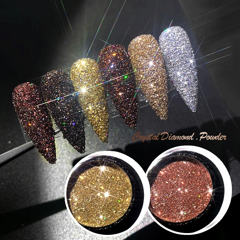 Новый Алмазный кристаллический порошок для ногтей Блестящий УФ гель