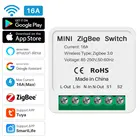 Умный мини-выключатель Zigbee, двухсторонний выключатель с дистанционным управлением, работает с приложением для Google Home Alexa, 16 А