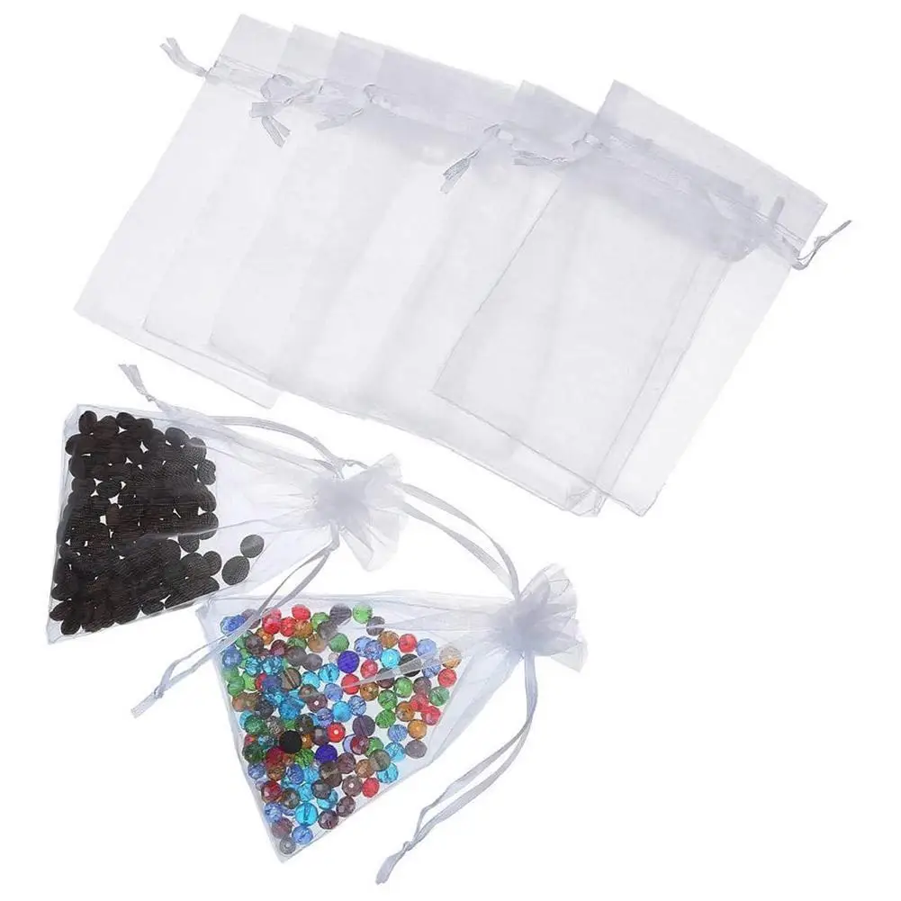 

Однотонные белые карманные марлевые пакеты на шнурке и маленькие мешочки для ювелирных изделий, пакеты для упаковки подарков на Рождество ...