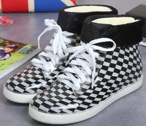 Сапоги Aleafalling женские непромокаемые со съемными цветами теплые полусапожки