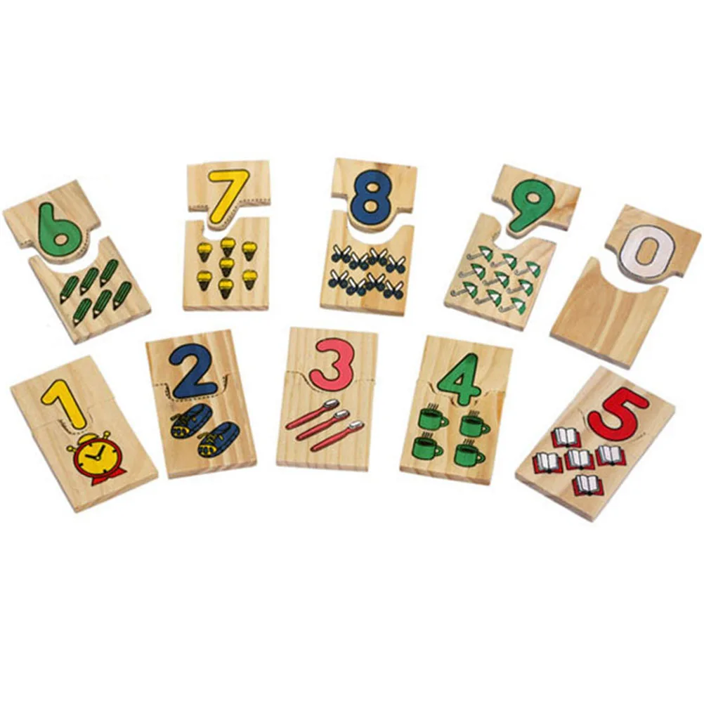 Деревянная доска-пазл с числами для обучения Обучающие игрушки коробкой