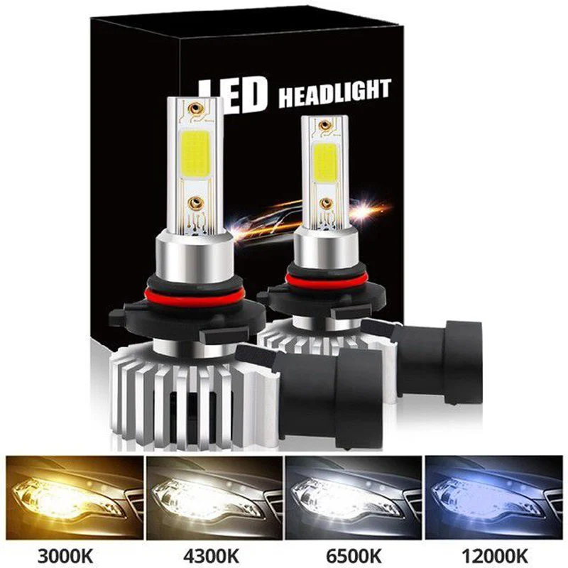

2PCS LED Turbo Car Headlight H11 H7 Bulb H1 H8 H9 9005 HB3 9006 HB4 3000K Yellow 6000K Light 12000K Ice Blue Fog Light