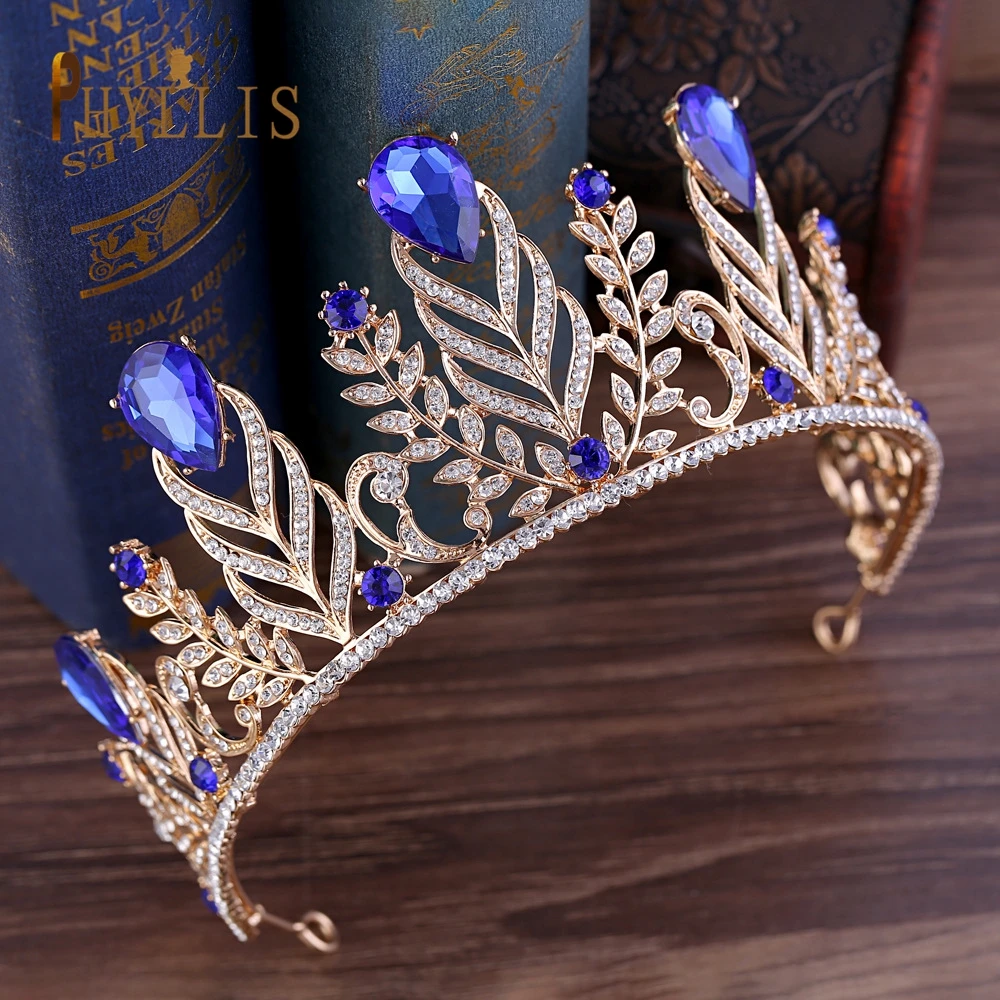A118 Luxury Crystal Bridal Tiaras Crown Big Wedding Hair Jewelry Headwear Vintage Baroque Headband Women Prom Pageant Headdress | Украшения