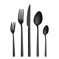 black cutlery stainless steel tableware set western cutlery set 5 piece dinner set black spoon fork knife set dinnerware