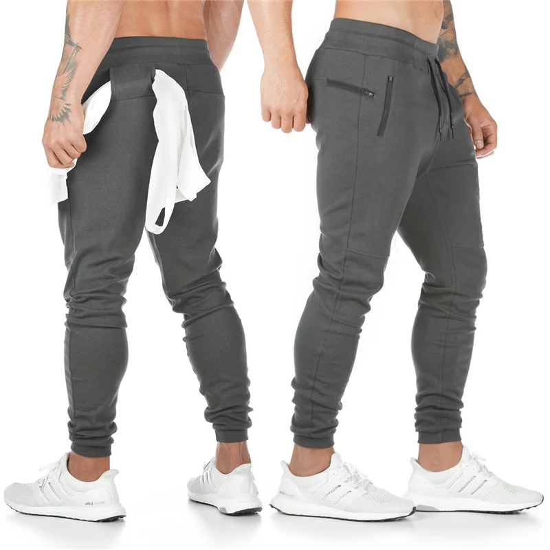 New Cotton Gym Pants Men Quick Dry Fit Running Jogging Pants Men Bodybuilding Training Sport Pants Fitness Trousers Sportswear
