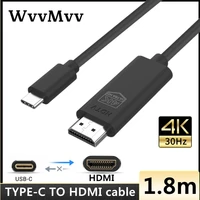 usb c to hdmi cable 4k type c to hdmi 4k type c hdmi thunderbolt 3 for samsung huawei mate 40 30 macbook usb type c to hdmi