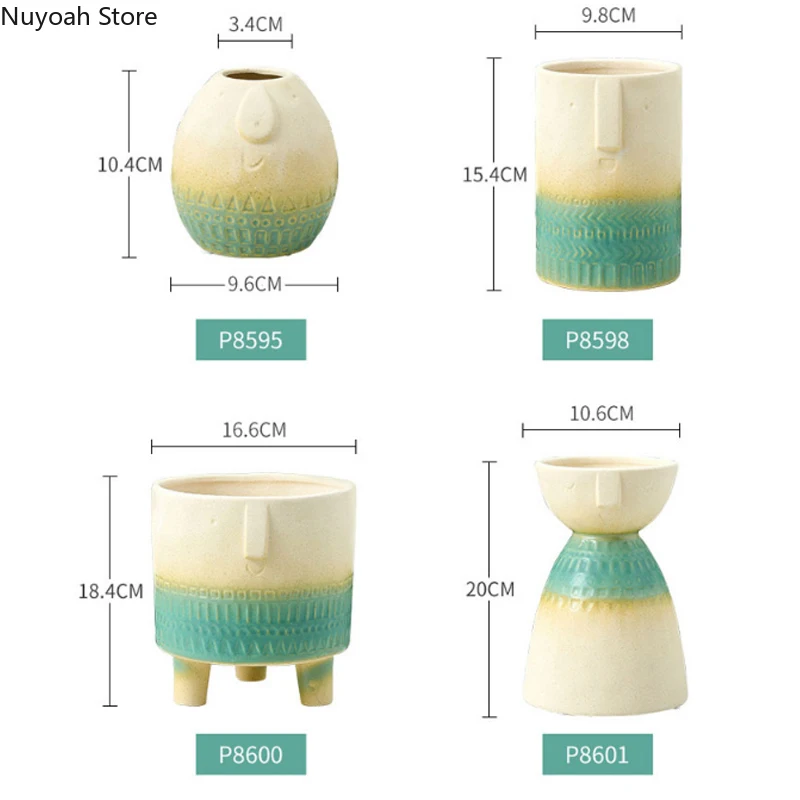 

Creative Simple Ceramic Vase Abstract Figure Dried Flower Flower Arrangement Accessories Handicraft Living Room Home Decoration