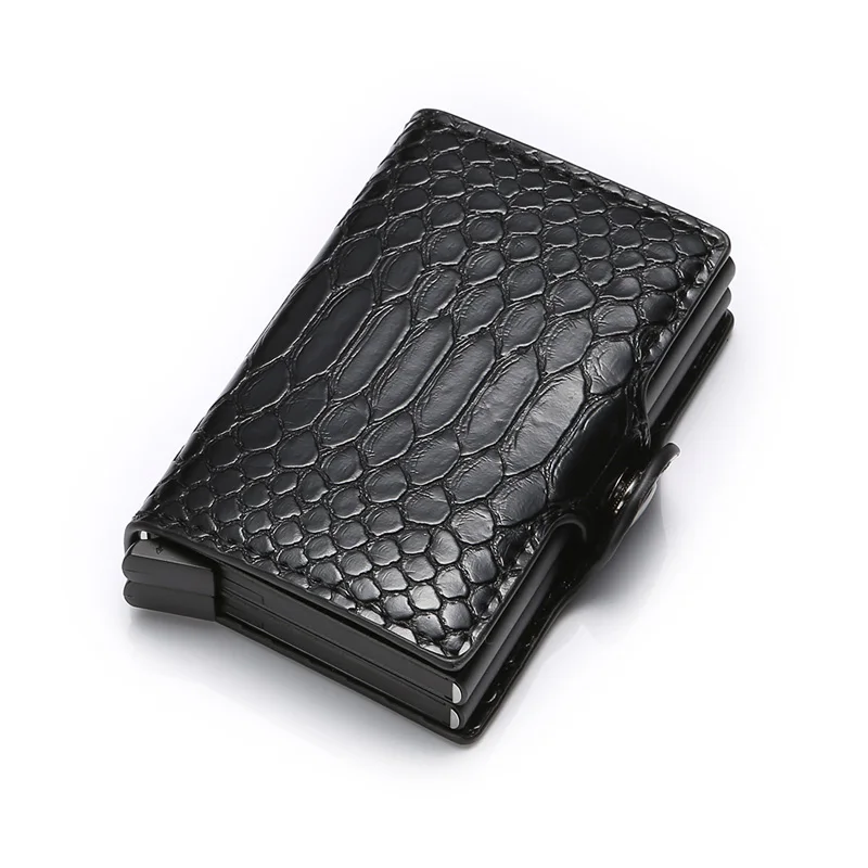 ZF003 Black BISI GORO Анти Rfid для мужчин и женщин id кредитный держатель для карт чехол бумажник металлический алюминиевый бизнес банк Кредитная карта держатель Защита - Цвет: ZF003 Black